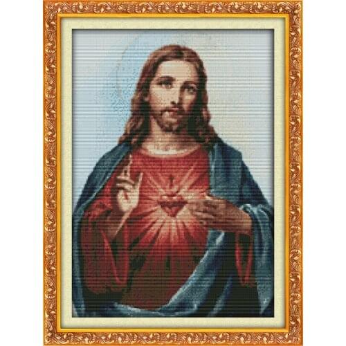 Sacred Heart Jesus home decor canvas Cross Stitch kits people 14ct white 11ct print embroidery DIY handmade needlework wall