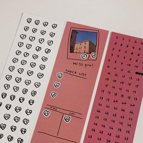 1Pc Ins Hot Art Love Numbers custom Decorative Stickers For DIY Idol Card Album Scrapbooking Diary Sticker Korean Stationery