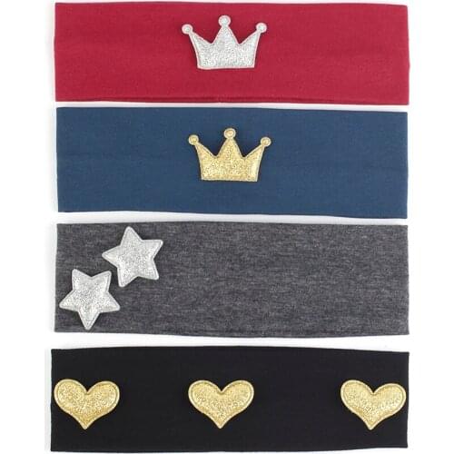 2020 New Baby Girls Crown star Headbands Summer Soft Stretch Cotton Headwear Girls Kids Childs Hairbands Accessories