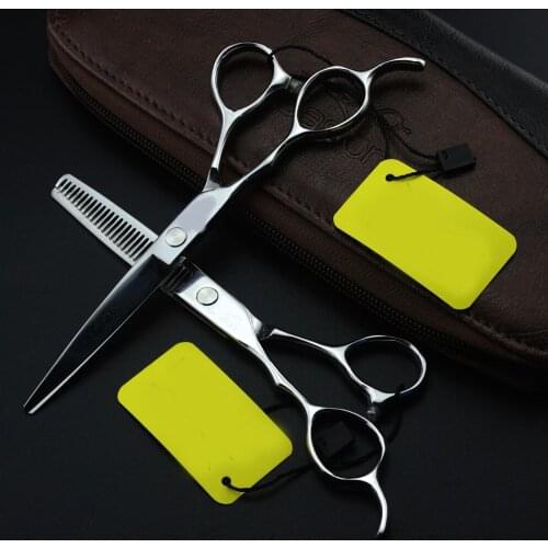 5.5inch 6inch LEFT HAND 440C Stainless Steel Straight Scissor Hair Cutting Shear Professional Salon Tool Scissor set comb