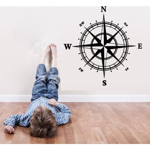 Creative Home Decor 60*60 Vinyl Removable Compass Wall Sticker Waterproof Living Room Wallpaper