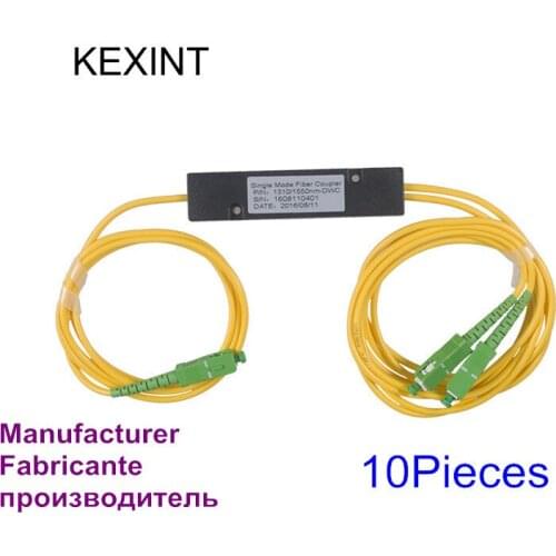 Manufacturer coupler fiber optic FBT coupler 1x2 SM 3.0 1310/1550 with connector SC/APC / 10pieces