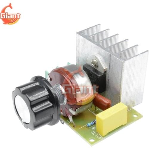 AC 220V 3800W Governor Motor Speed Control PWM Motor Speed Controller Switch Dimming Voltage Regulator High Power Drive Module