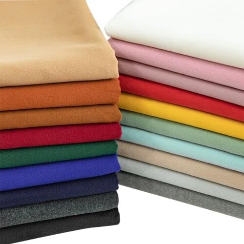 Woolen Double Side Brushed Tweed Fabric Solid Piece Dyed Thick Fleece Fabrics For Winter Coat Jacket DIY Tissu 560G/M 50X150cm