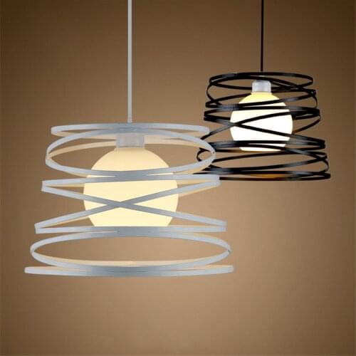 Nordic Iron Cage Led Pendant Light for bedroom Living room Hanging lamps E27 Holder Led Pendant Light for Home Lighting