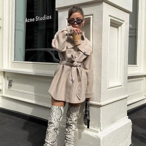 Женские пальто с поясом SQLYZAWN China At AliExpress