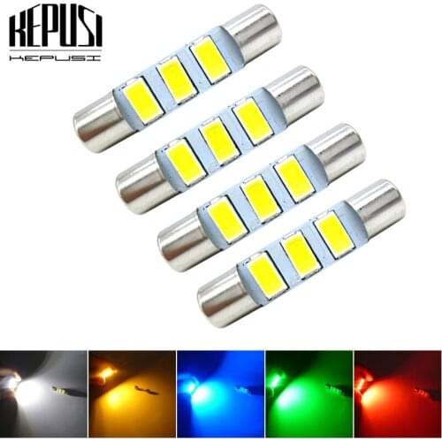 4x T6 festoon 28mm 29mm led bulb 5630 3SMD led car auto 12V interior reading doem vehicle signal lights lamp for Toyota Mazda