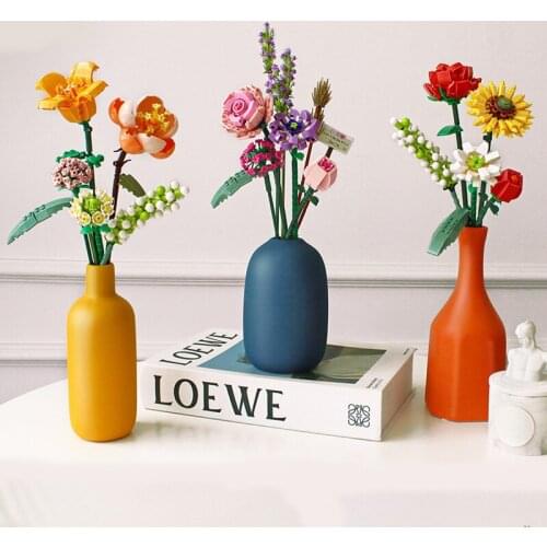 Loz Mini Blocks Technical Flowers Bouquet Building Kits As Home Decor Garden Plant Assembly Diy Bricks Toys for Girls Friends