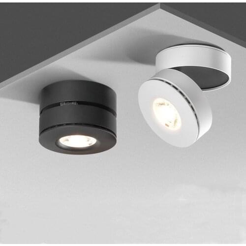 High Quality Dimmable Surface Mount Recessed LED Lamps, COB Ceiling Spotlight, 10W12W, AC110-220V, Indoor Lighting