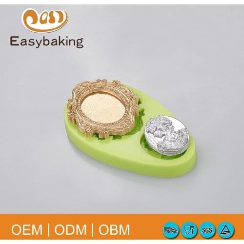 Mirror frame shape silicone mold fondant cake decoration cupcake chocolate sugar mold kitchen ware