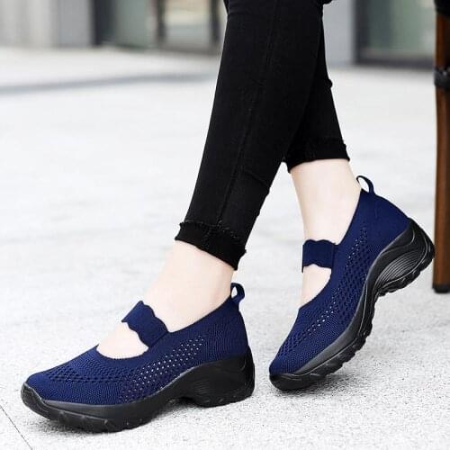 Plus Size Slip on Massive Soles Sock Sneakers Woman Brand High Sports Shoes Women Platform Sport Shoes Running Sneakers GME-2087