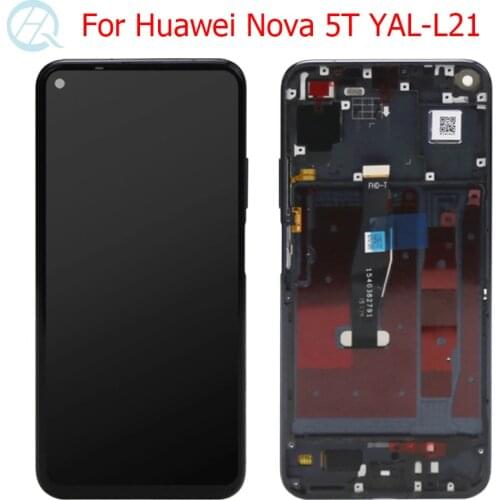 Original Nova 5T LCD For Huawei Nova 5T Display With Frame Touch Screen 6.26" Nova5T YAL-L21 L61A L61D L71A LCD Touch Screen