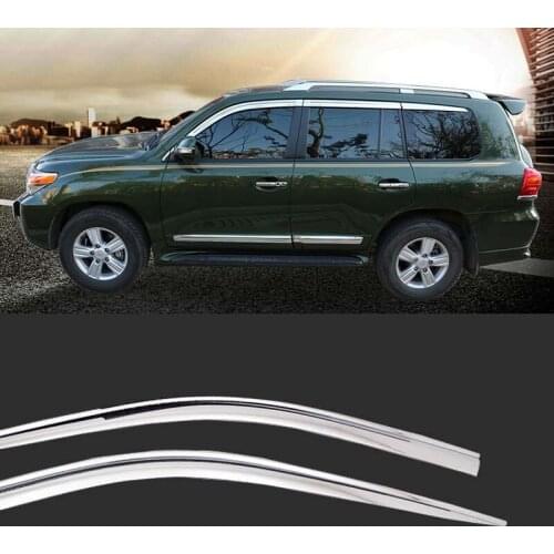 1 Set Brand New Chrome Side Vent Sun Shade Window Visors Rain Guard Deflectors For Toyota Land Cruiser