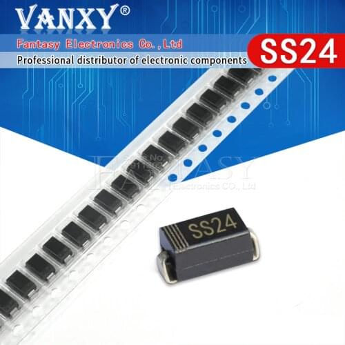 100pcs SCHOTTKY DIODE SS24 2A 40V SMA SR240 DO-214AC SMD
