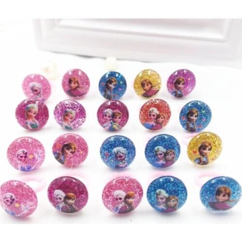 100pc/Lot Disney Theme Rings Mickey Frozen Princess Crystal Rings Baby Girl Kid Finger Rings Party Decor Birthday Party Favors