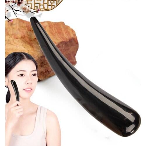 Natural Black Buffalo Horn Massage AcupunctureSticks 15cm Big Size Free Shipping
