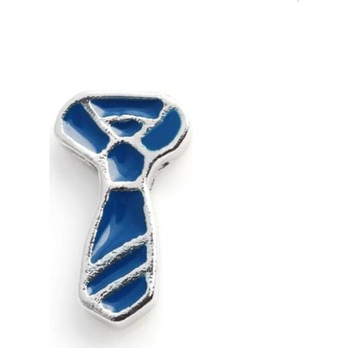 20Pcs/lot Blue Tie Floating Charms Hand-made DIY for Glass Lockets