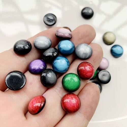 30Pcs 12mm Colorful Resin&Acrylic Rhinestone Round Flat Back Beads Crystal Stones DIY Costume Jewelry Accessories -HW14