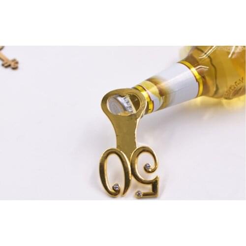 500piece/lot Golden Wedding Souvenirs Digital 50 Bottle Opener 50th Birthday Anniversary Gift For Guest