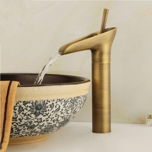Free ship Antique brass clour bathroom vessel sink faucet mixer tap single hole /handle new