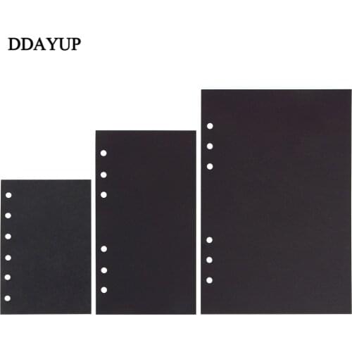 A5A6A7 6 Hole Notebook Loose Leaf Black Card Handmade Notebook Inside Pages Stationery Office School Supplies