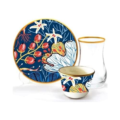 Drop Efe Tea & Arabian Coffee Cup Set 18 Pieces Lonicera