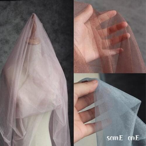 Glitter Mesh Tulle Fabric Dark blue DIY Summer Skirt Scarf Party Stage Clothes Decor Wedding Dress Designer Fabric 50*150cm