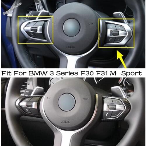 Lapetus For BMW 3 Series F30 F31 M-Sport ABS Steering Wheel Switch Button Sequins Cover Interior Decoration Trim Accessories