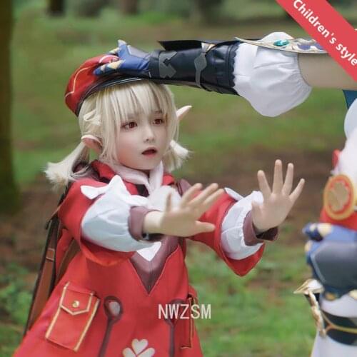 Game Genshin Impact Klee Cosplay Costume Wigs Shoes Loli Party Outfit Uniform children Halloween Carnival Costumes