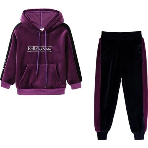 Childrens Hooded Clothing Set Long Sleeve Letters Baby Girls Sport Suits Spring Autumn Casual Kids Clothes Sets 3 Colors