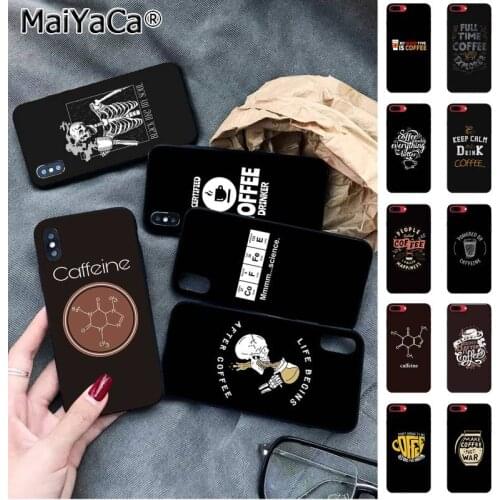 MaiYaCa background make Hot Latte coffee Skull Tattoo Phone Case for iphone SE 2020 11 pro XS MAX 8 7 6 6S Plus X 5 5S SE XR