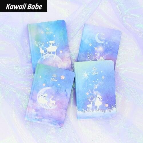 Kawaii Diary Notepad Journals Notebooks Sketchbook for Drawing Star A5 Inner Page Illustration Gifts Office School Supplies