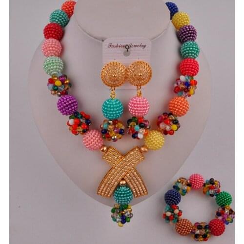 Fashion multicolors african beads jewelry set FZZ105