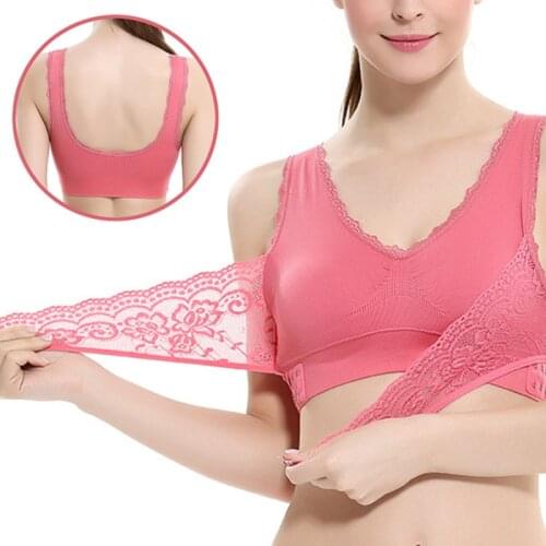 New Sexy Lace Bralette Solid Cross Side Buckle Bra Brassiere Wireless Push Up Bras for Women Lingerie Sleep Underwear