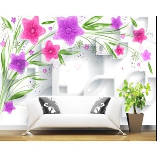 Beibehang HD wallpaper 3d stereoscopic Korean flower wallpaper TV background wall decorative painting wallpaper for walls 3 d