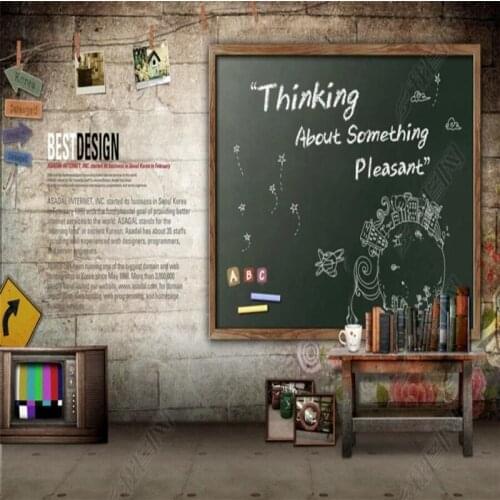 Original blackboard retro chalk word professional production mural wholesale wallpaper mural (to map custom)