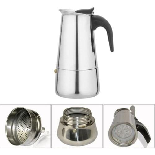 Stainless steel percolator tea moka/mocha coffee maker pot kettle teapot drinkware coffee tea supplies tools accessories