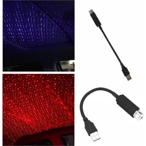 Adjustable USB Plug and Play Car Home Ceiling Romantic LED Night Light Starry Sky Red Blue Decor Lamp Multiple Lighting Effects