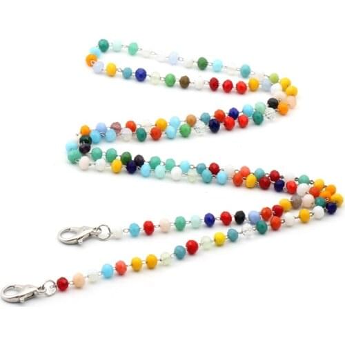 Handmade Beaded Jewelry Face Mask Lanyard Cord Faux Crystal Pearl Sunglasses Holder Chain Necklace Eyeglass Anti-Lost Strap 32CF