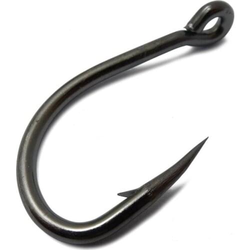 100pcs 9260 Black Offset Sharp Fishing Hooks High Carbon Steel Faultless OShaughnessy Fish Hook