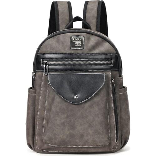 Brand Men Bag New Korean Style Casual Small Backpack High Quality Leather PU Student Schoolbag Male Travel Daypack Trending 2021