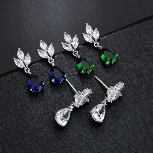 DIY Set 3A Zircon Earrings For Women 2021 Trends Fashion White Copper S925 Silver Needle Clover Unusual Stud Earrings Jewelry