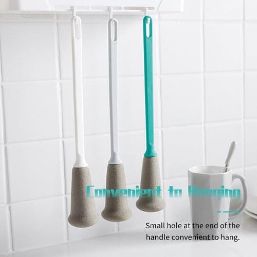 Long Handle Bottle Cleaning Brush Kitchen Soft Cup Washing Brush Sponge Bottle Cleaning Brush withfor Glass Decanter Winebottle