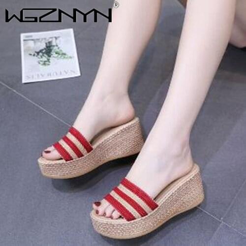 Platform Wedges Slippers Women Sandals 2020 New Female Shoes Fashion Heeled Shoe Casual Summer Slides Slippers gladiator sandals