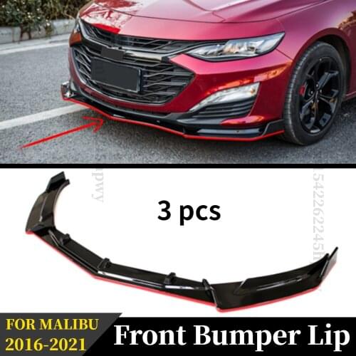 Front Bumper Splitter Lip Spoiler Cover Diffuser Bodykit For Chevrolet Malibu 2016 20 17 18 19 20 2021 Plastic Carbon Black Lips