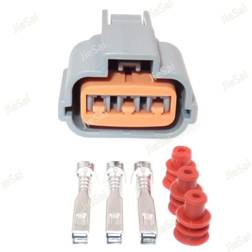 3 Pin Auto Female Socket with Pin and Waterproof Seals High-Voltage Pack Ignition Coil Connector For Mitsubishi