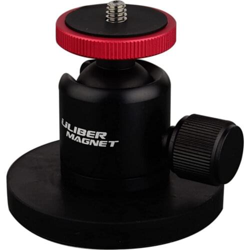 D66 Magnet Rubber 1/4 Inch Screw Magnetic Camera Mount Stand Foot Nootle Mini Ball Head Heavy Duty Metal Attaches to Iron