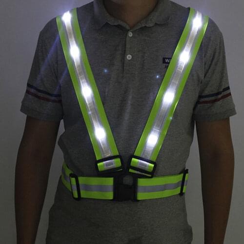 LED Reflective Vest 3 Light Modes Cycling Vests High Visibility Outdoor Running Cycling Reflective Adjustable Safety Vests