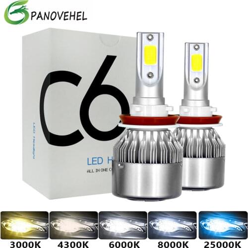 Led Headlight Bulbs H1 H3 H7 LED C6 Car Lights H4 880 H11 HB3 9005 HB4 9006 H13 6000K 72W 12V 8000LM Auto Headlamps