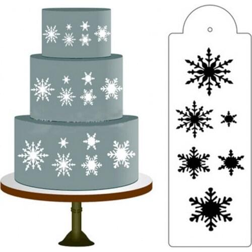 Snowflake Face Painting Cupcake Stencil Cake Painting Stencil Fondant Cake Decorating Tools Baking Mould